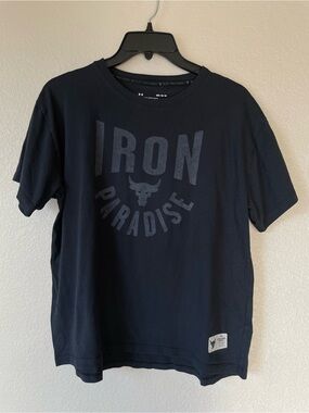 Under Armour Iron Paradise Graphic Tee in Dark Grey Medium Boxy Fit